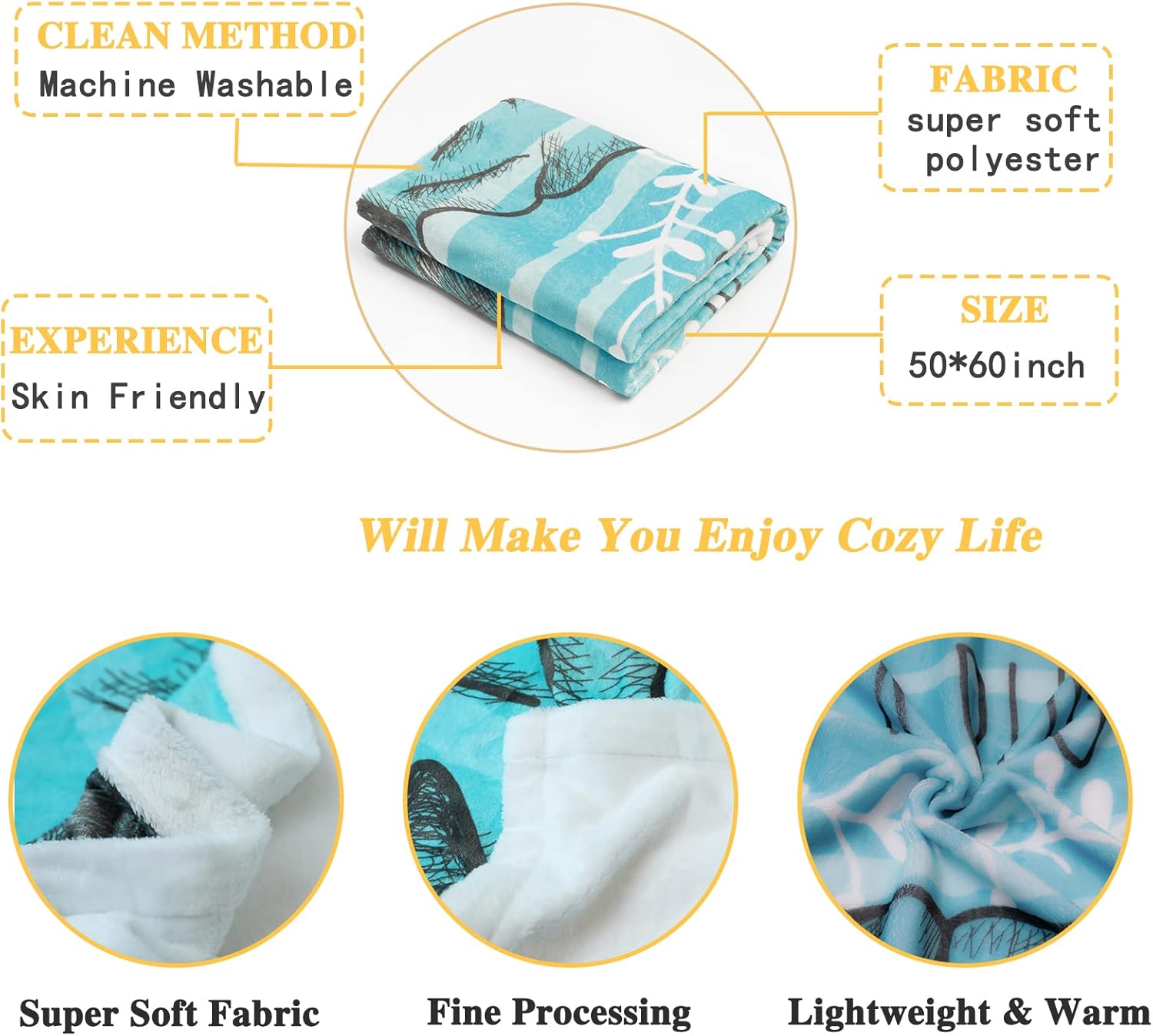 Throw Blanket Soft Fleece Kid Blanket Sherpa Plush Fuzzy Dog Theme Blanket Bed Blanket Super Soft Flannel Sofa Blanket Dog Pattern Blanket for Office Bedroom Travel All Seasons 50 * 60inch - Image 5