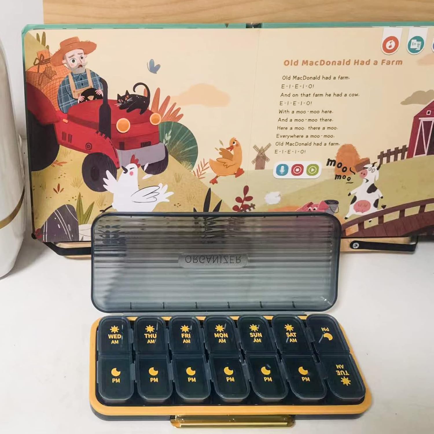 7-Day Pill case 2 Times a Day, Pill Organizer 2 Times a Day,Am Pm Daily Pill Case Travel Pill Organizer,Large Capacity Pill Organizer for Medicine Vitamin Fish,14 Cells 2 Times a Day Pill Organizer - Image 7