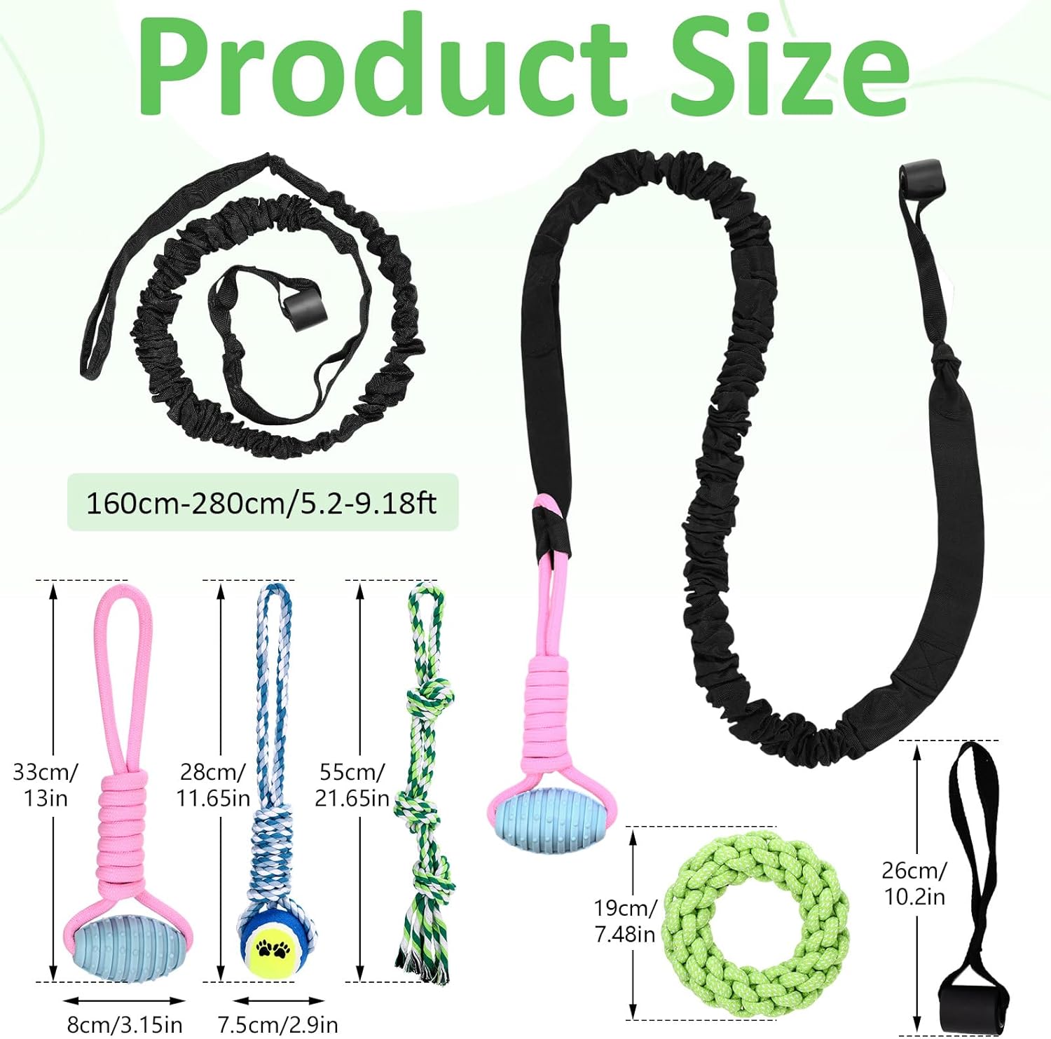 Hiboom 6 Pcs Interactive Dog Tug of War Toy Set Hanging from Tree and 4 Chew Ropes Teething Rope for Teeth Cleaning Dog Bungee Toy for Small/Medium Dogs with Aggressive Chewing Habit, Dogs Supplies - Image 2