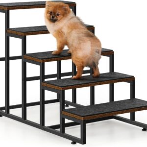 Dog Stairs Ramps Dog Stairs for High Bed Couch 5 Tier Pet Stairs for Small Medium Large Dogs and Cats Pet Step with Non-Slip Stair Tread for Puppy, The Old, and Injured Dogs