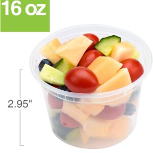 Glotoch 24 Pack 16 oz Deli Containers with Lids, Plastic Food Storage Freezer Storge Soup Containers with Lids – Microwave, Freezer & Dishwasher Safe Eco-Friendly, BPA-Free, Reusable & Stackable