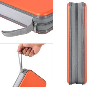 alavisxf xx CD Case, 96 Capacity Hard Plastic CD Holder Protective DVD Disc Storage Case Holder Portable Zipper CD DVD Organizer Storage Wallet for Car Home Travel (96 Capacity, Orange)