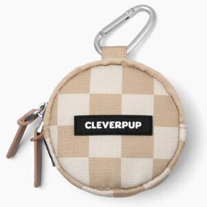 Snackpack Double Insulated Dog Treat Pouch – Holds 1.5 Cups – Dog Training and Walks Snack Bag, Two Pockets for Dry or Wet Treats, Attaches to Leash, Belt, or Bag – Checkerboard