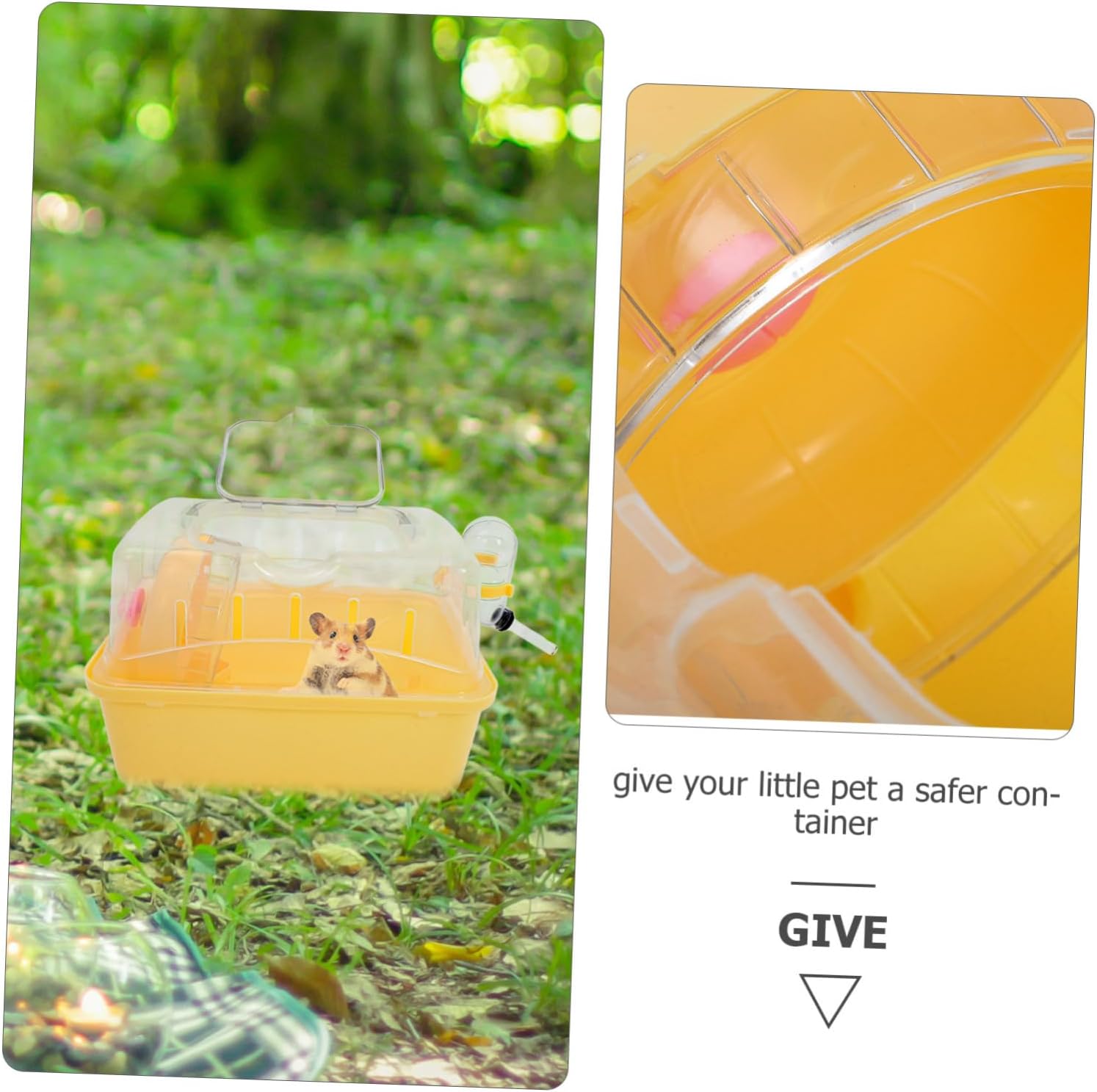 Garneck Outdoor Hamster Cage with Water Feeder Compact Plastic Carrier for Pets for Travel and Camping Suitable for Hamsters Gerbils and More - Image 6