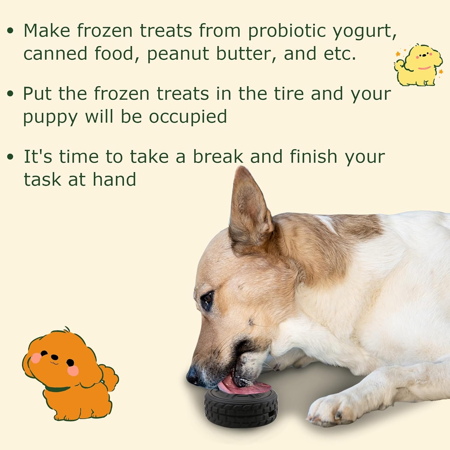 3-in-1 Dog Treat Toy for Aggressive Chewer, Natural Rubber Dog Puzzle, Bully Stick Holder, Frozen Treat Dispensing Toy for Small Medium Large Breeds - Image 5