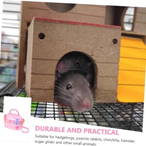 HEMOTON 1set Hamster Case with Feeder Bathtub and Water Holder Portable Chinchilla Box for Pet Travel Camping and Sightseeing Breathable Design