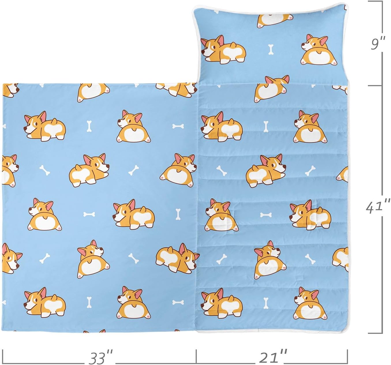 Nap Mat -Animal Sleeping Bag with Removable Pillow - Daycare and Sleepovers Preschool Kindergarten Bedding Set for Kids Toddler Boys Girls - Image 2