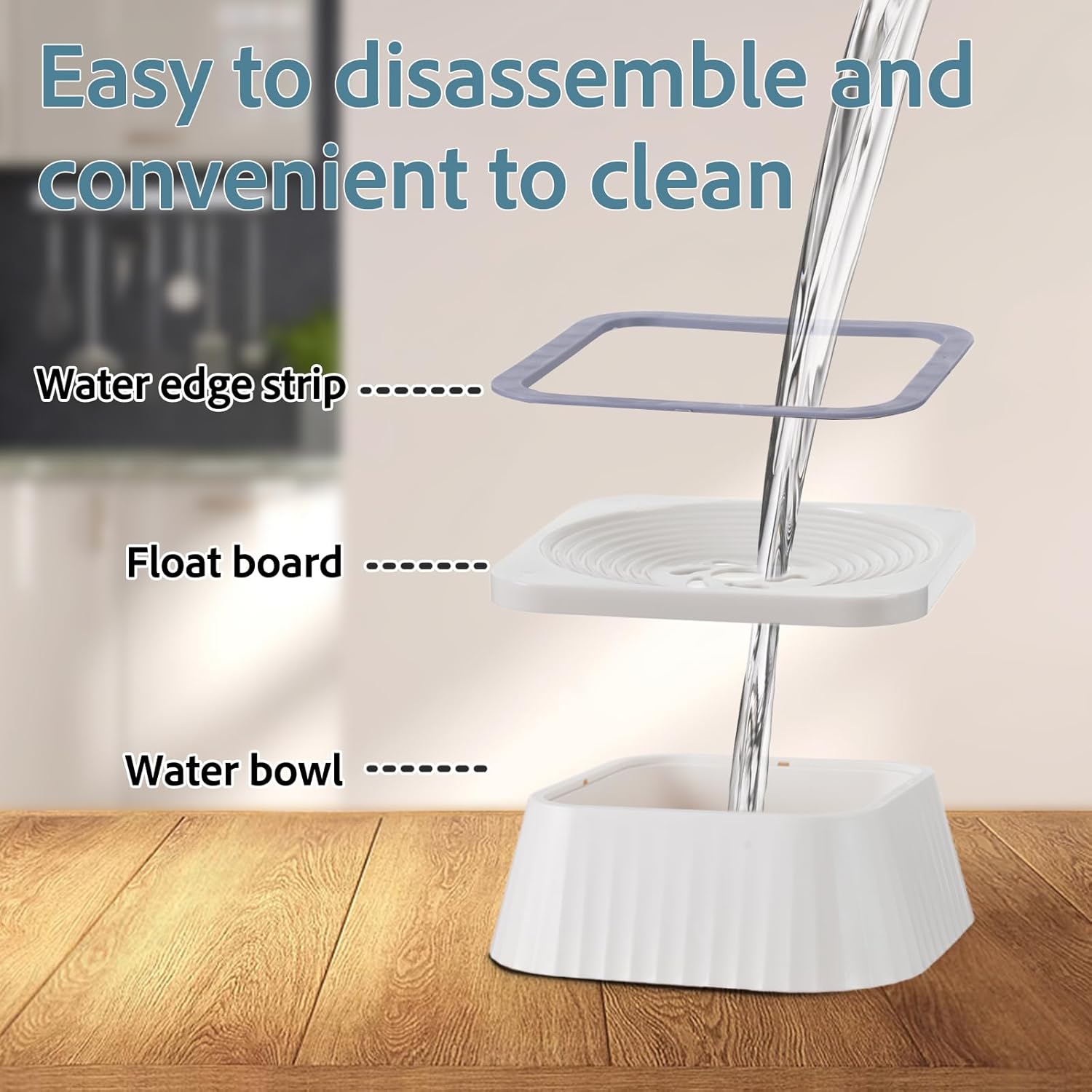 Dog Water Bowl,No Spill Water Bowl for Dogs 45oz Large Capacity,Safety Foam in The Dog Bowl, No Spill Bowl for Elevated Design Mess Proof is Easy to Clean, is Suitable for All Pets - Image 4