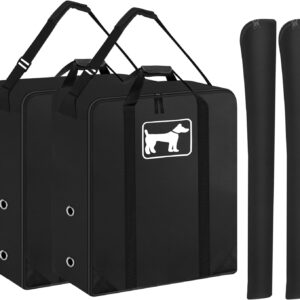 SIRUITON 2Pack Dog Playpen Storage Bag, Fits 32" H 8 Panels and 9 Stakes，Suitable for Foldable Exercise Pet Playpen, Dog Fence Travel Bag, with Reinforcing Plate & Shoulder