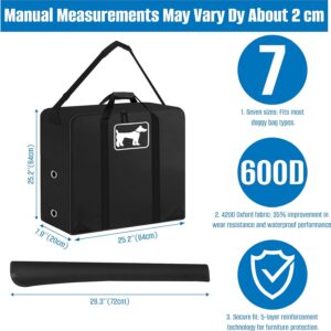 SIRUITON Dog Playpen Storage Bag Fits 24″ H 8 Panels and 9 Stakes, Heavy Duty 600D Oxford Fabric Dog Fence Travel Bag Suitable for Foldable Exercise Pet Playpen with Reinforced Double Handles.