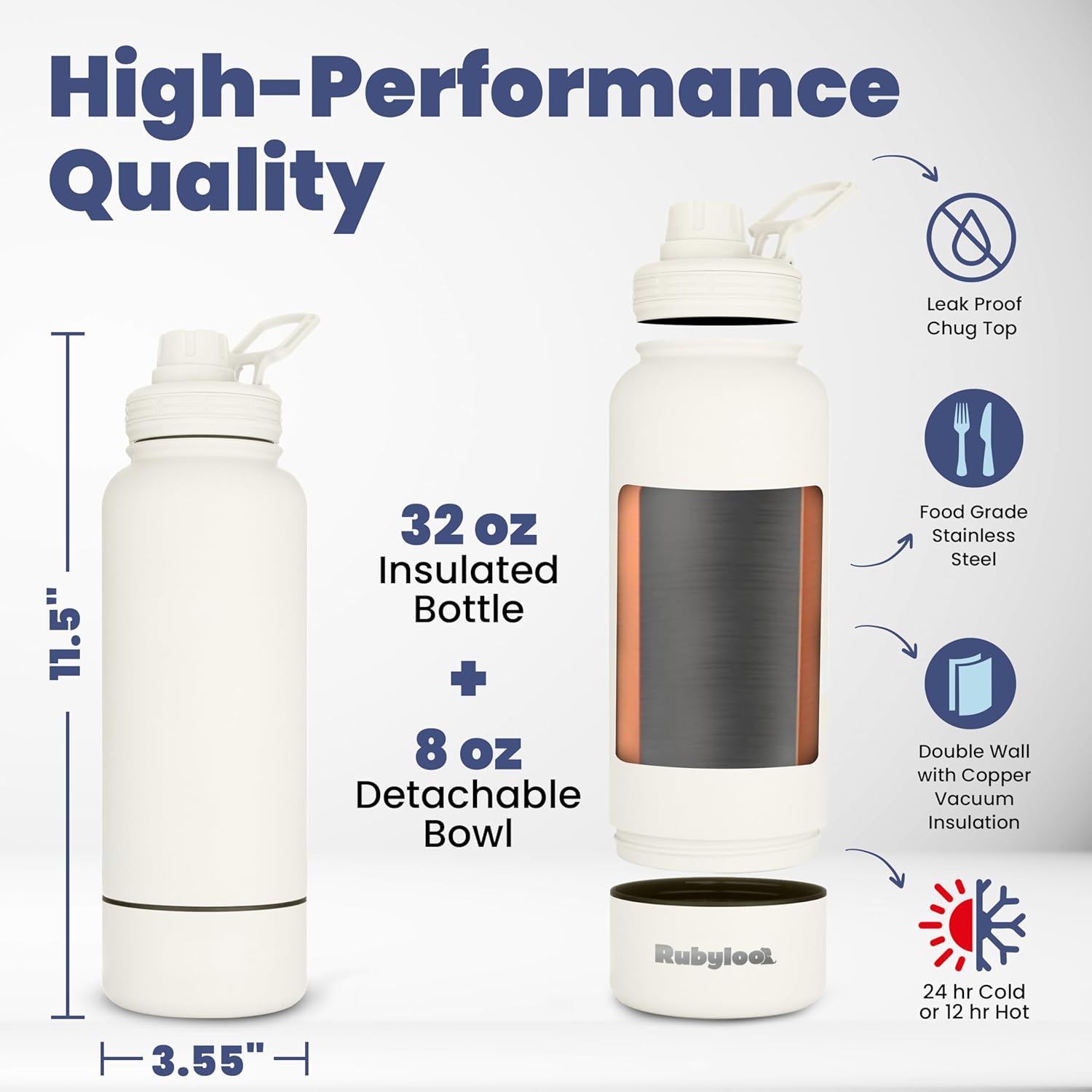 Original Doggy Bag (Navy) & 32 oz Insulated Water Bottle with Attached 8 oz Bowl (Solid Cream) – Dog Travel Bag & Hydration Set - Image 7