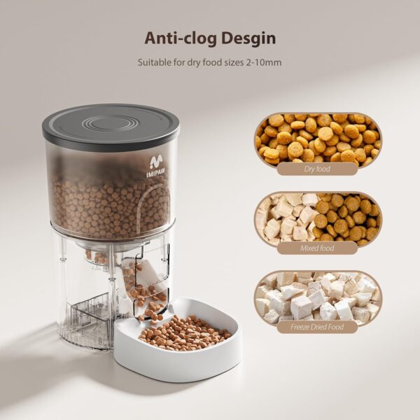 Automatic Cat Feeders, 3L Timed Cat Dry Food Dispenser, Dual Power Supply, Programmable Portion Size, Auto Pet Feeder for Cats and Small Dogs - Image 4