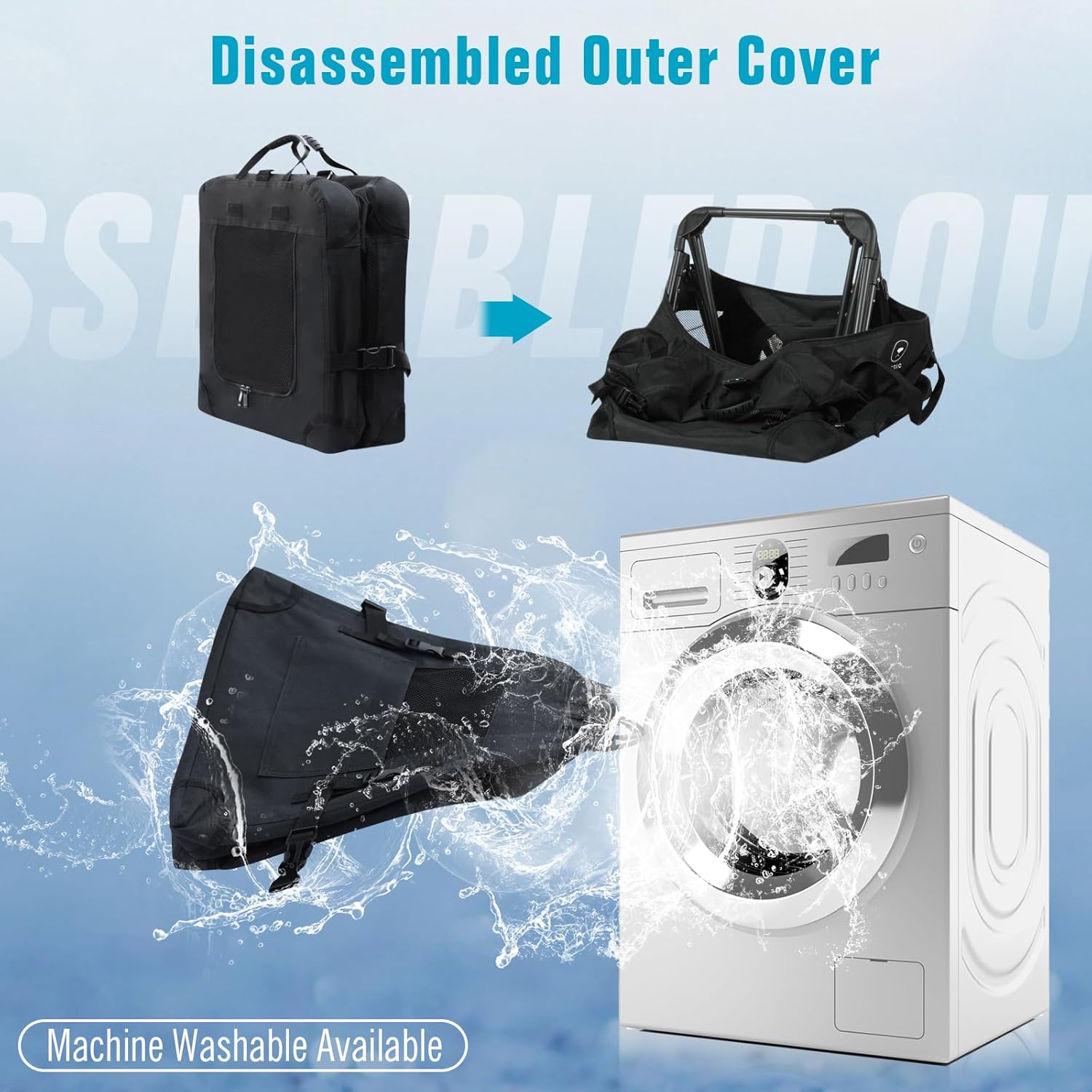 Extra Large Cat Carrier for Car Travel, Pegic Soft Sided Collapsible Pet Carrier for Outdoor and Indoor Uses, Roomy Cat Carrier for 2 Kittens, Large Cat or Puppies Up to 50lbs (Black) - Image 7