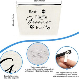 Dog Groomer Gift for Women Zipper Makeup Bag Grooming Cosmetic Bag Pet Groomer Dog Groom Gift Christmas Thanksgiving Day Birthday Gifts for Animal Hairdresser Stylist Travel Toiletries Pouch