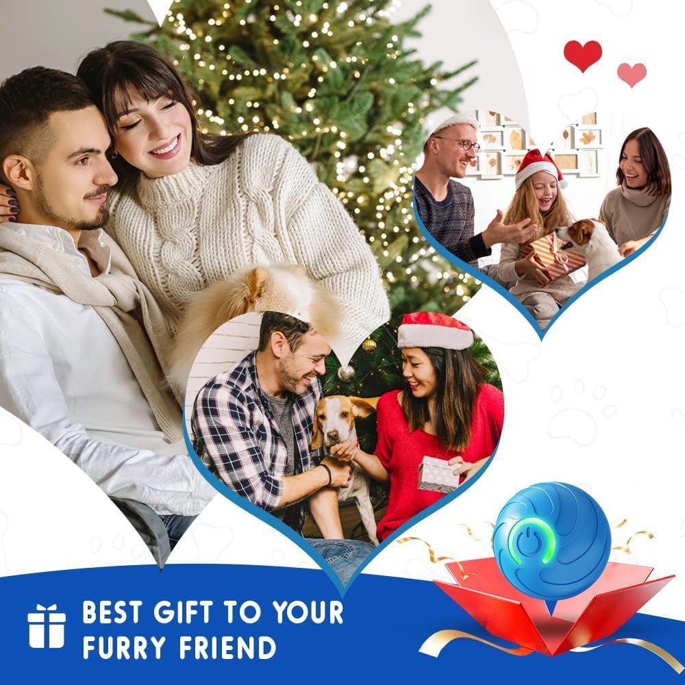 Upgrade Dog Ball 2Pcs, Interactive Dog Toys for Small and Large Dogs, USB Rechargeable Durable Motion Activated Automatic Rolling Ball Toys (Blue+Orange) - Image 6