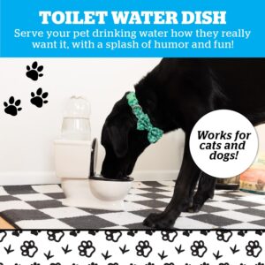 BigMouth Inc The Toilet Water Dish for Pets, Ceramic, Holds 2L Bottle, Funny Bowl for Dogs and Cats