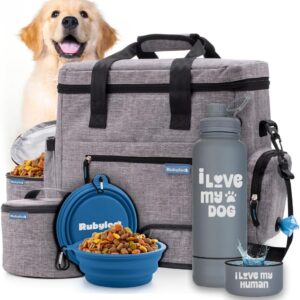 The Original Doggy Bag (Grey) & 32oz Insulated Water Bottle with ...