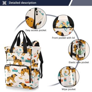 Diaper Bag Backpack Tote Multifunction Baby Nappy Changing Bags Dogs Funny Large with Stroller Straps Travel