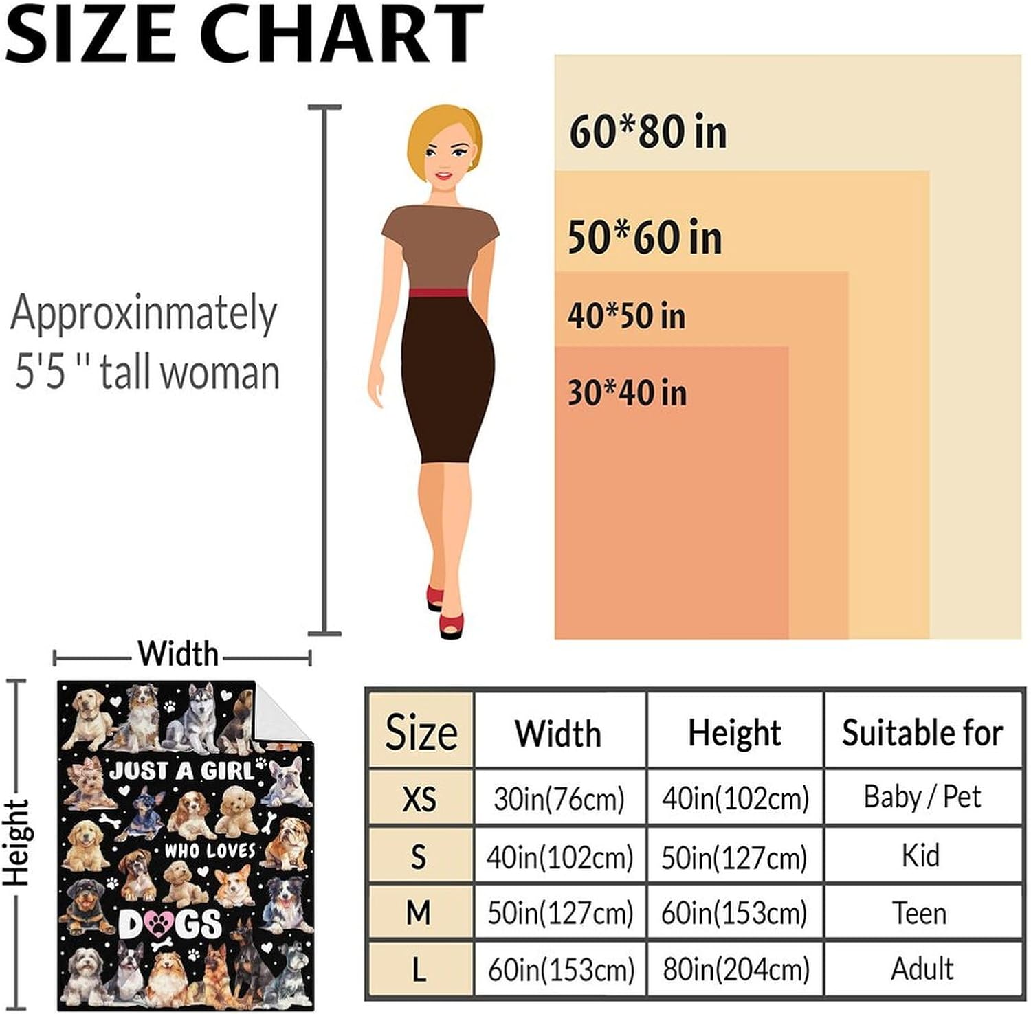 Dog's Soft Fuzzy Puppy Blanket for Kids, 50 x 40 Inches, Cozy Black, Fuzzy Flannel Throw for Bed, Sofa, Camping, Travel, Chair - Image 6