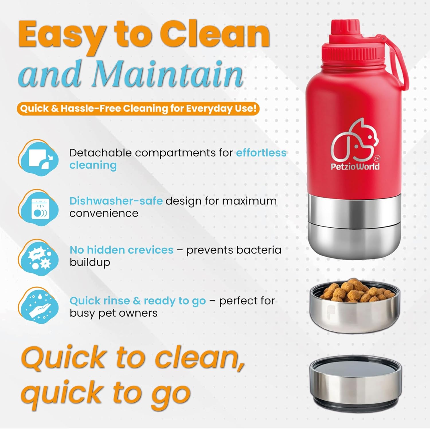 Portable Dog Water Bottle & Collapsible Dog Bowl Set – No-Spill, Travel-Friendly Puppy Essentials for Food & Water – Durable Dispenser for Outdoor Adventures (Red) - Image 5