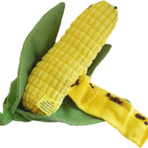 Dog Enrichment Toys, Cute Corn Design, Squeaky & Crinkle Dog Chew Toy, Treat Dispenser for Small & Medium Dogs & Cats, Stress-Relieving Interactive