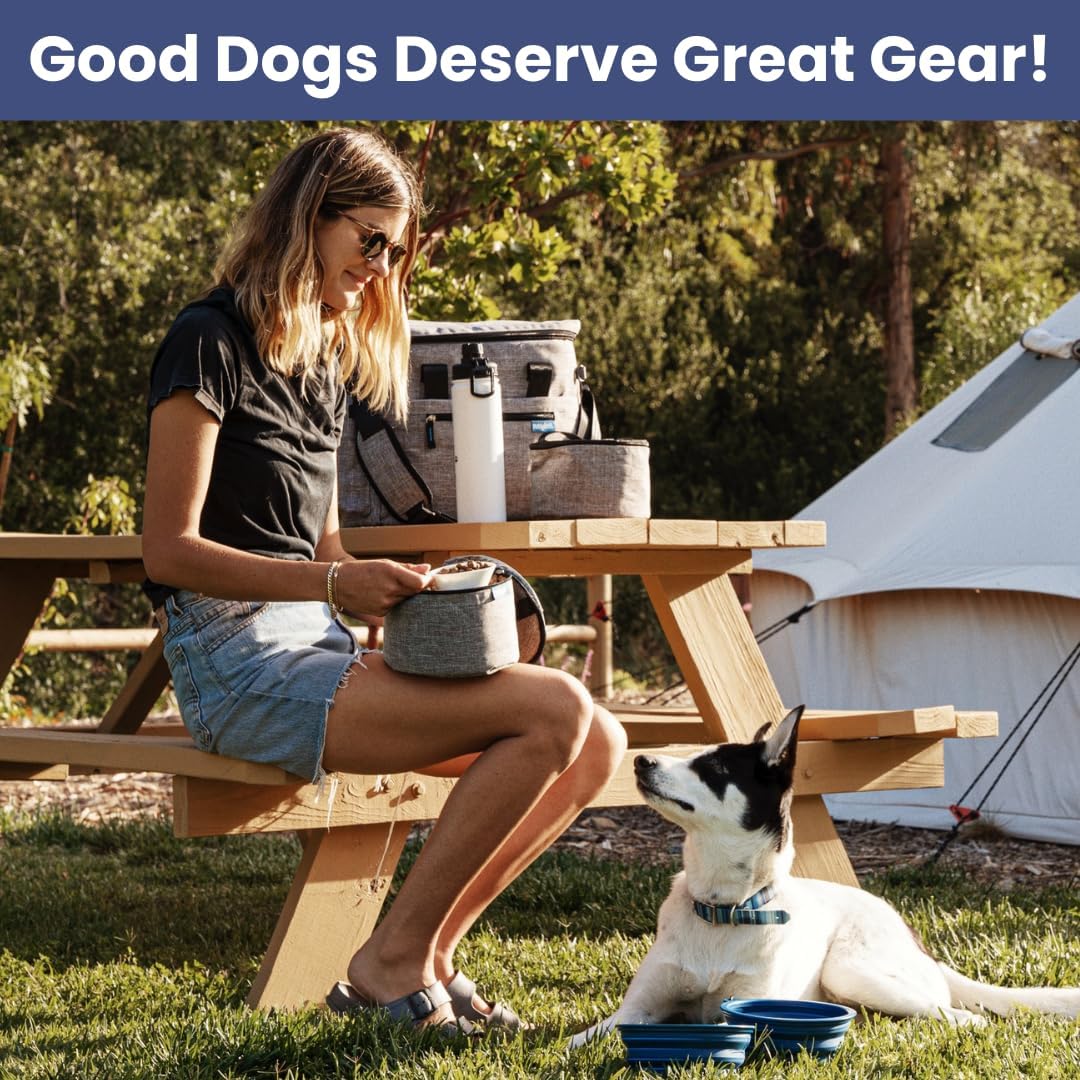 Original Doggy Bag (Grey) & 32 oz Insulated Water Bottle with Attached 8 oz Bowl (Dog Mom) – Dog Travel Bag & Hydration Set - Image 9