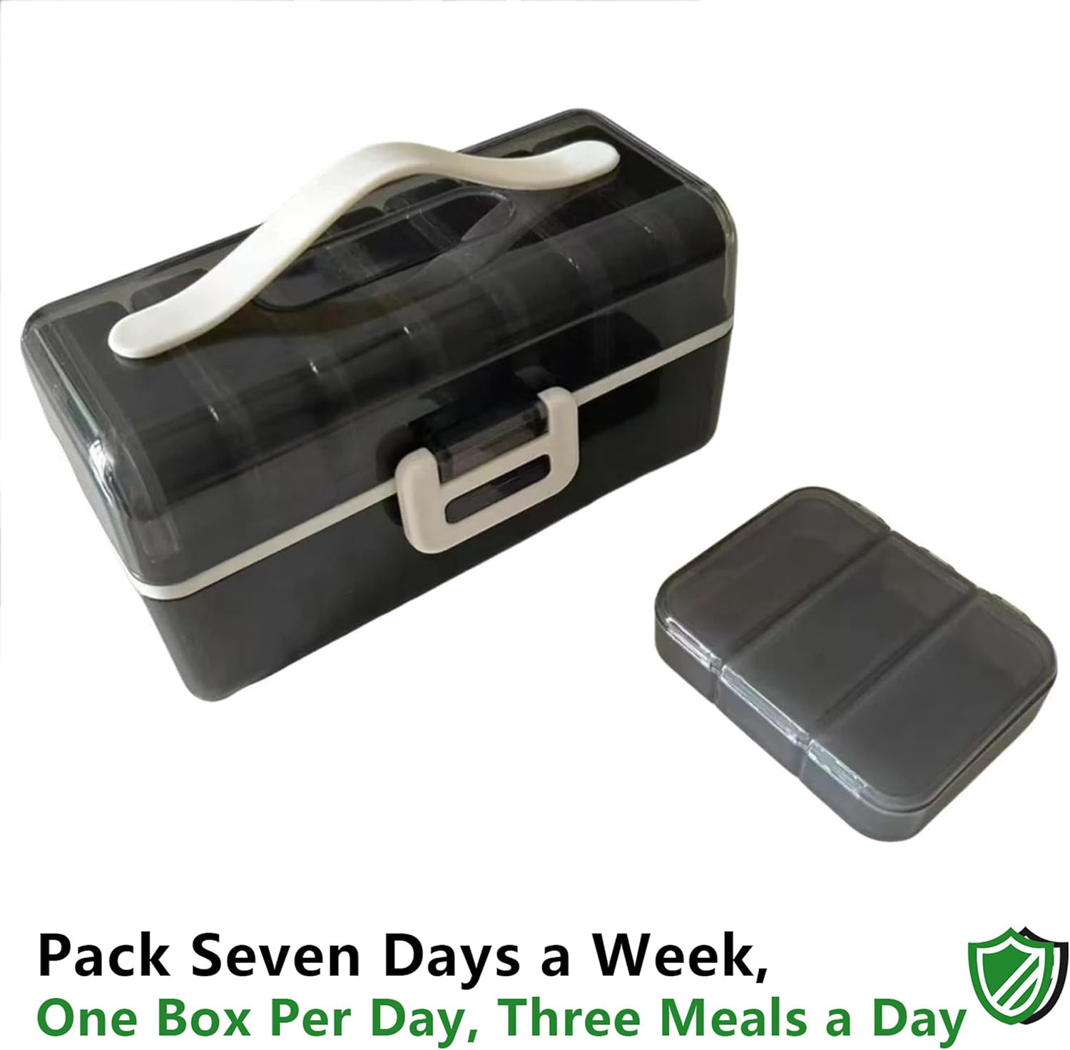 Weekly Pill Organizer, 7 Day Large Pill Box 3 Times a Day, One-Touch Easy Open Travel Medication Case for Seniors, Moisture-Proof Vitamin Holder with AM PM - Image 2