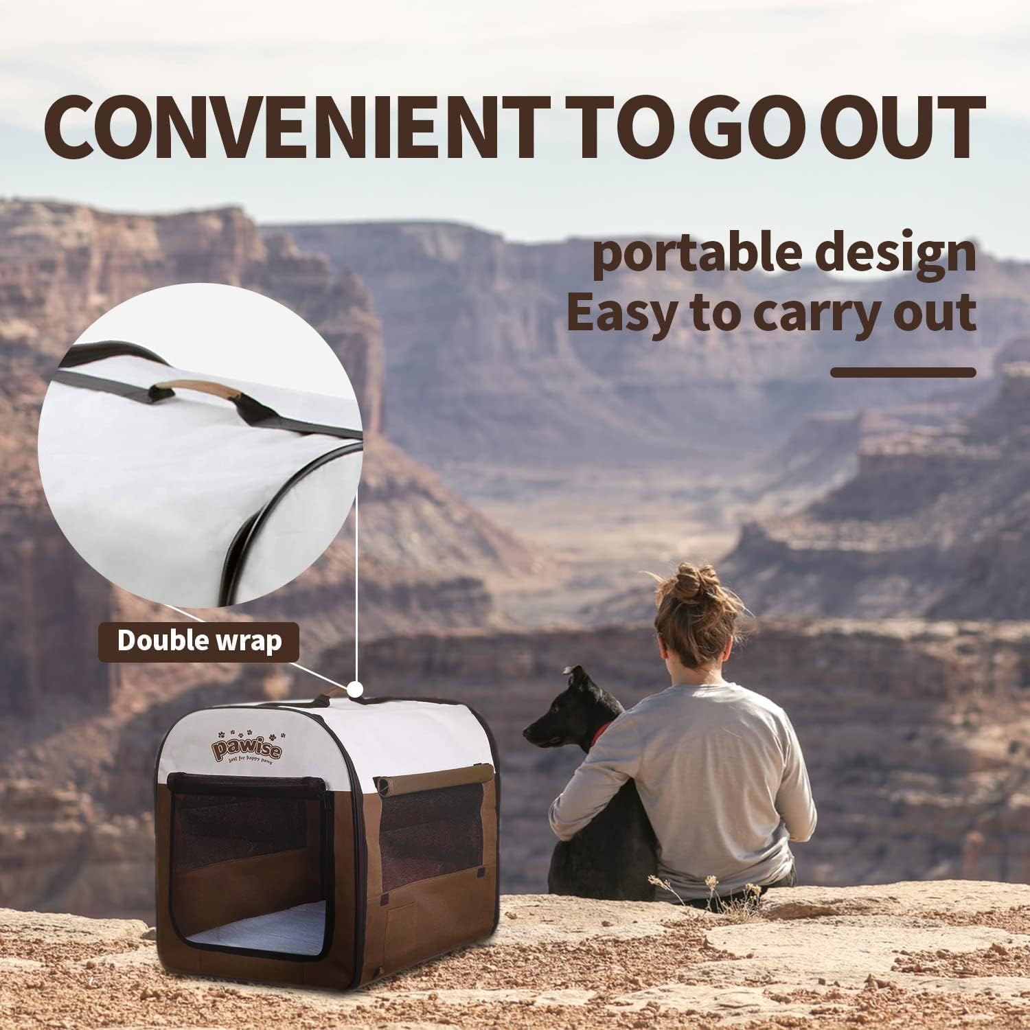 PAWISE Collapsible Soft Dog Crate Pet Kennel Houses, Portable Dog Crates for Medium Dogs, Lightweight Travel Crate Kennel Indoor & Outdoor, 31"x22"x24",Large - Image 6