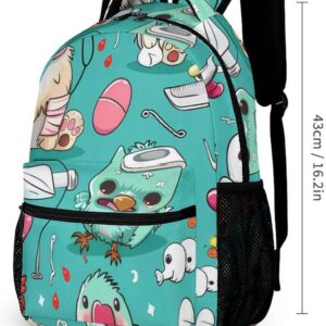 Cartoon Puppy Pet Hospital Funny Backpack Set with Lunch Bag And Pencil Case Lightweight Bags Sets