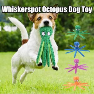 Octopus Dog Toy, No Stuffing Dog Toys, Crinkle Interactive Chew Octopus Toy for Aggressive Chewers Dogs, for Small Dogs and Puppy Teething (Blue+Purple)