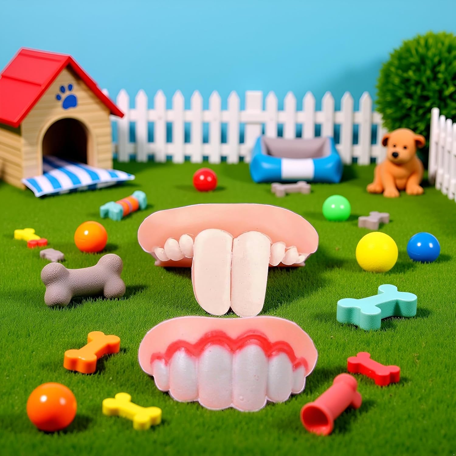 2Pcs Fake Braces for Dogs | Funnys Silicone Dentures for Dogs | Funny Fakes Teeth | Creative Fakes Teeths Dog Chew Toys - Funnys Dentures Pet Decorating, Easy to Apply Dog Toy Teeth,Toys - Image 4