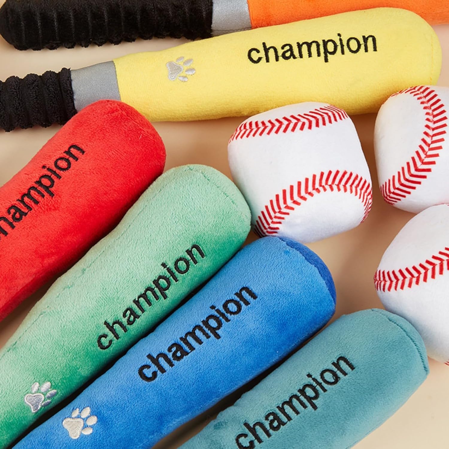 Baseball Bat Dog Toys Squeaky Dog Interactive Toy with 2 Pcs Baseballs Soft Plush Pet Toys for Dogs and Cats Playing (Blue) - Image 4