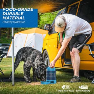 Dog Water Bowl Dispenser 77oz, Large Pet Dog Water Bottle Portable with Pull-Out Travel Water Bowl for Dogs, Portable Water Bowl for Dogs on The Go, Camping Essentials Hiking Traveling Accessories