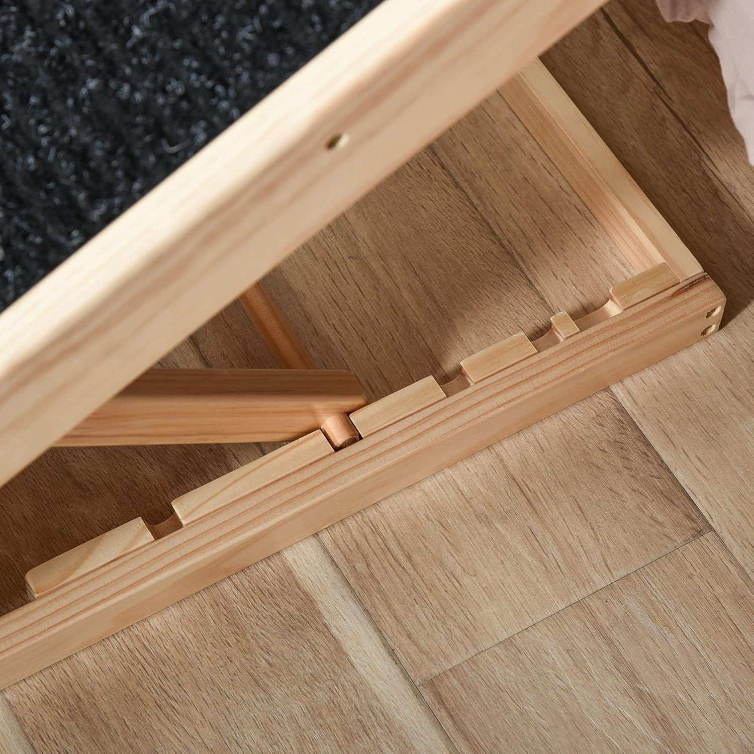 PawHut Elevated Dog Ramp for Bed, Foldable and Height Adjustable Pet Ramp for Cats with Non-Slip Finish, Pine 35.5" L x 16" W x 24" H, Black - Image 9