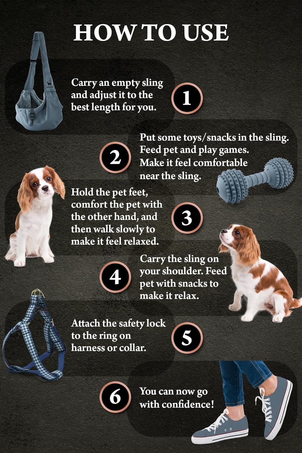 Noah & Paw Dog Sling Carrier for Small Dogs 5-18lb, Dog Sling for Small Dogs and Cats, Dog Carrier with Adjustable Padded Strap, Premium Twill, Lined with Fur, Double Safety Feature, Machine Washable - Image 6