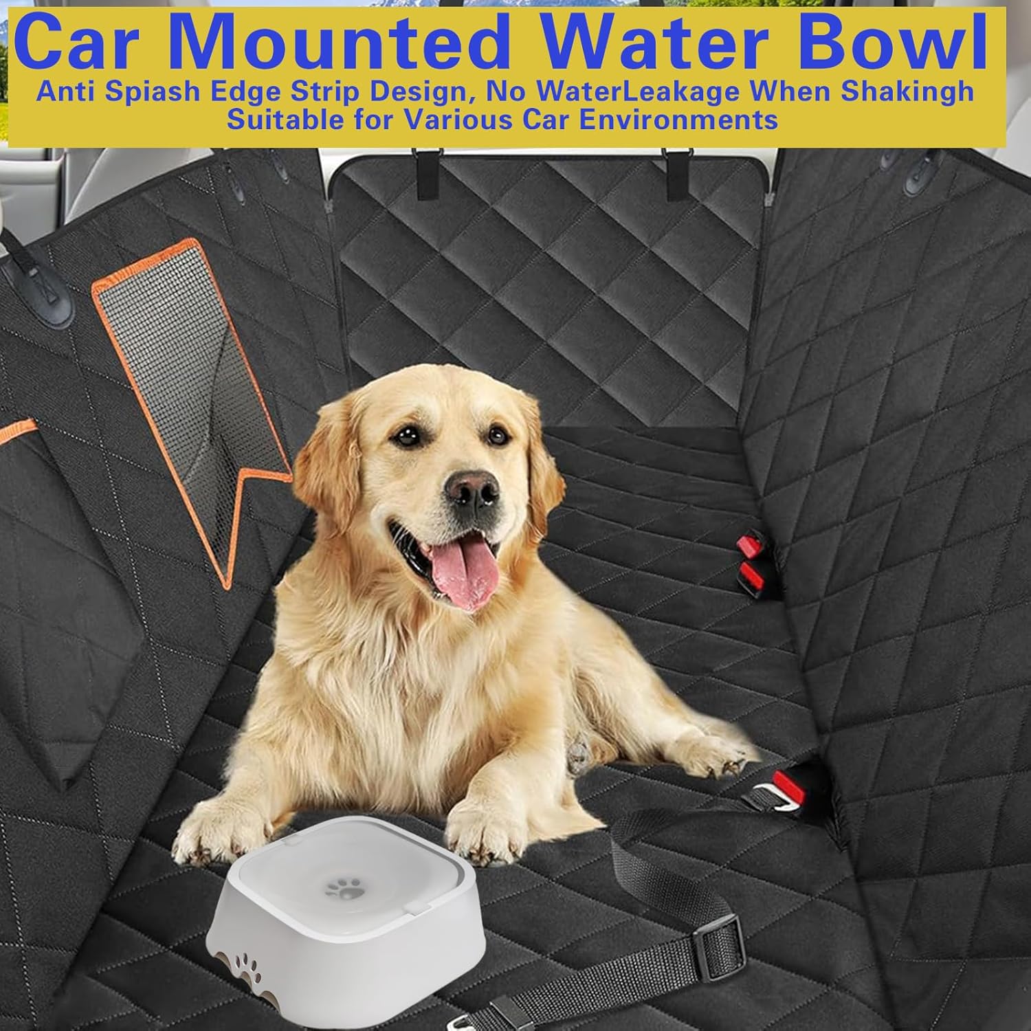 Pet Water Bowl No Spill,Slow Water Feeder Cat Dog Bowl, Travel Water Bowl for Indoor/Outdoor Use - No Spill Design,Pet Water Dispenser 35oz/1L (White) - Image 6