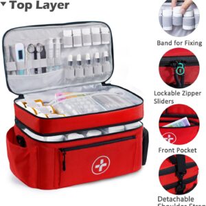 BAGSFY Travel Medicine Bag Organizer, Medical Bag Empty, Pill Bottle Organizer for Home, Large Medication Storage, Travel Carrying Case First Aid Kit Bags Empty, Emergency Kit.