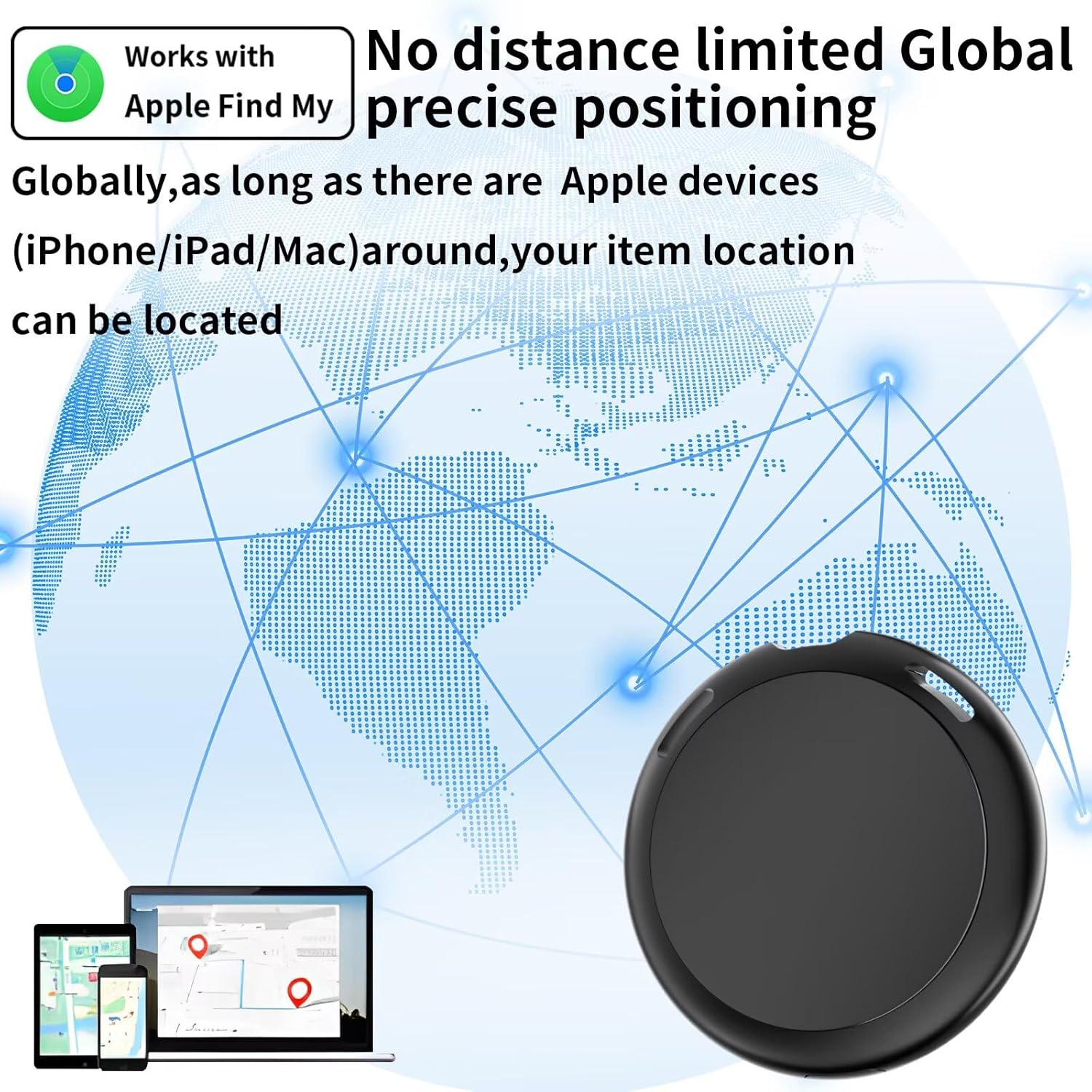 2 Pack GPS Tracker for Vehicles Work with Find My (iOS Only) Real Time Mini Car Item Finder Global Coverage Hidden Car Locator Tracking Device No Monthly Fee or Subscription No SIM Card Required - Image 2