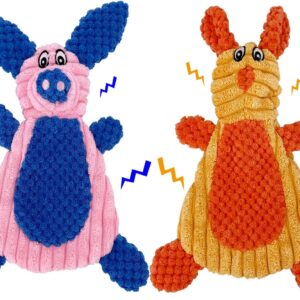 Comtim 2 Pack Durable Dog Chew Toys, Unstuffed Squeaky Dog Toys for Small Dogs and Puppies