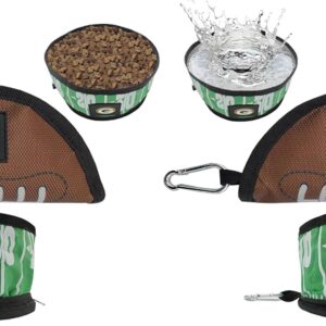 NFL Green Bay Packers Pets First Collapsible Dog Travel Bowl, Food and Water Bowl for Dogs, Best Portable & Lightweight Leak-Proof Dog Bowl for Travel (Pack of 2)