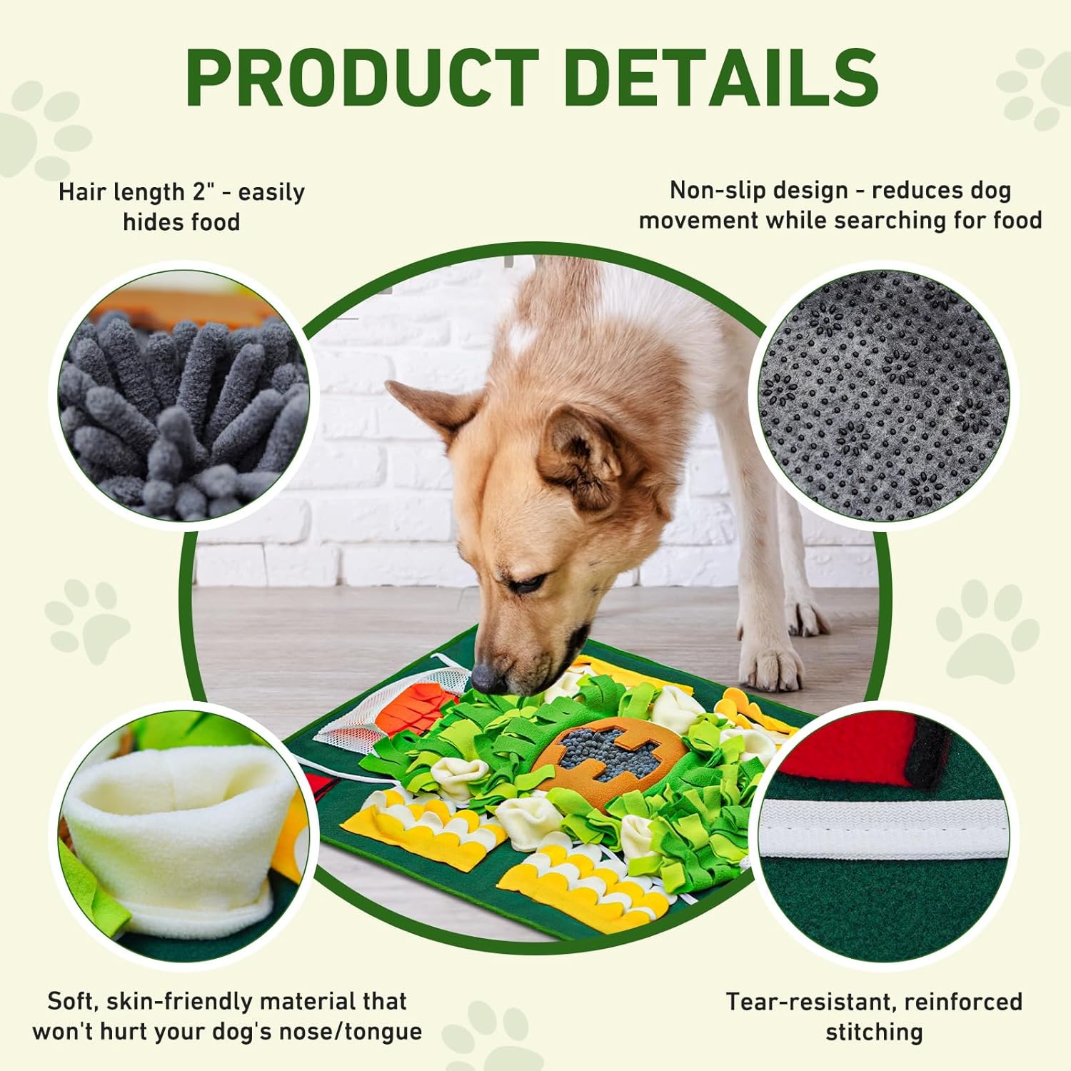 Snuffle Mat for Dogs Large Breed, 24''x32'' Interactive Sniff Mat for Dogs, Slow Feeder Dog Treat Mat for Smell Training and Mental Stimulation, Enrichment Feeding Game for All Breeds (Large) - Image 4