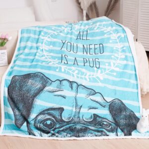 Throw Blanket Soft Fleece Kid Blanket Sherpa Plush Fuzzy Dog Theme Blanket Bed Blanket Super Soft Flannel Sofa Blanket Dog Pattern Blanket for Office Bedroom Travel All Seasons 50 * 60inch