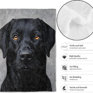 Cool Black Lab Throw Blanket,50x60in,Soft,Lightweight Flannel,Labrador...
