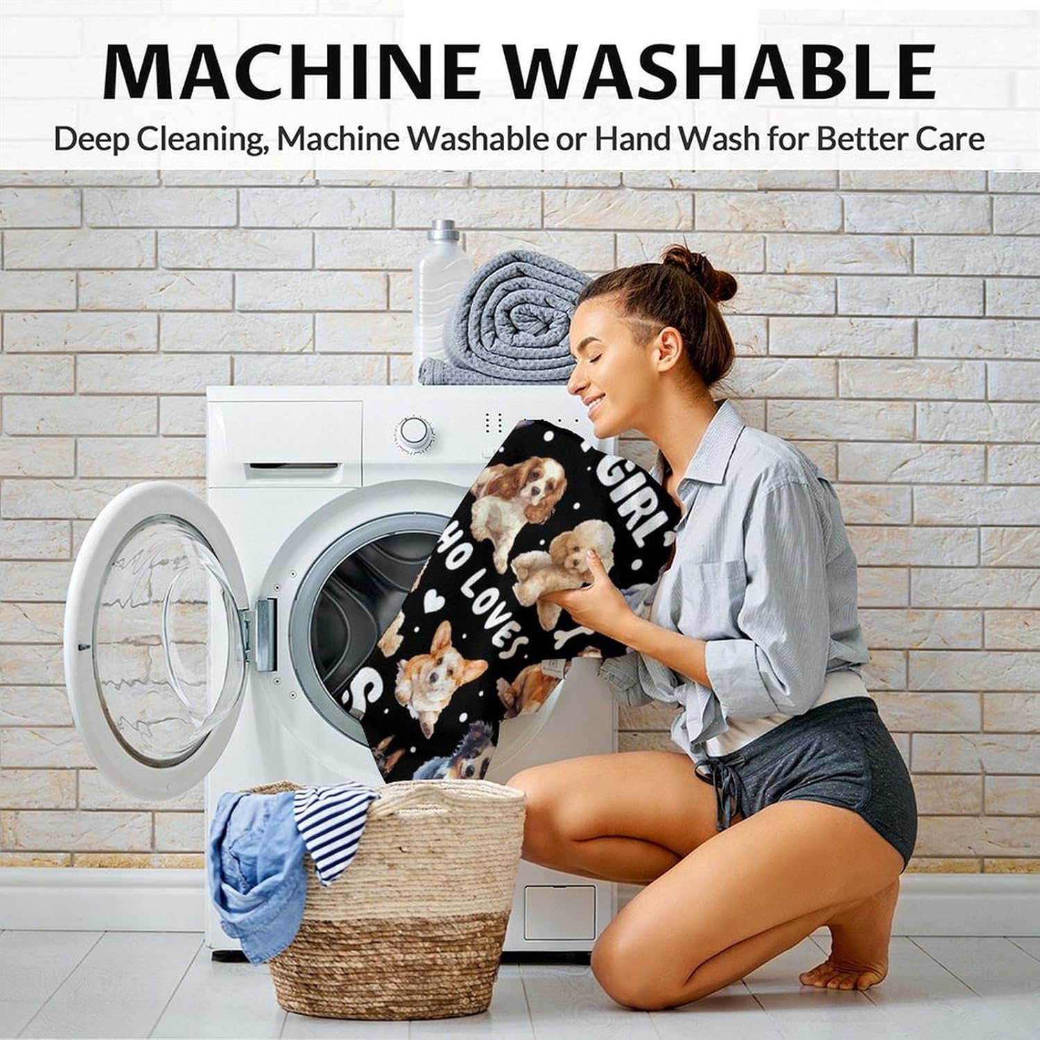 Dog's Soft Fuzzy Puppy Blanket for Kids, 50 x 40 Inches, Cozy Black, Fuzzy Flannel Throw for Bed, Sofa, Camping, Travel, Chair - Image 4