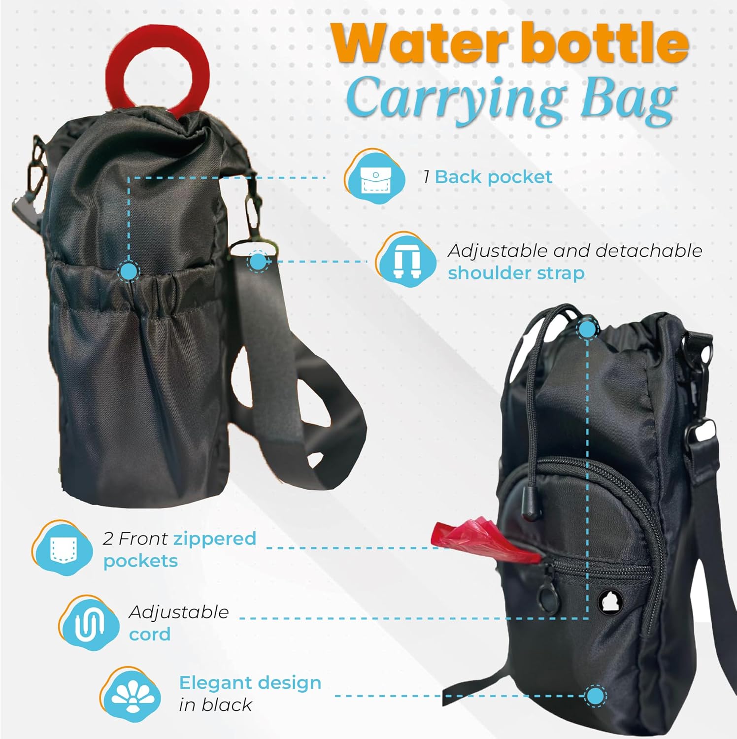 Portable Dog Water Bottle & Collapsible Dog Bowl Set – No-Spill, Travel-Friendly Puppy Essentials for Food & Water – Durable Dispenser for Outdoor Adventures (Red) - Image 3