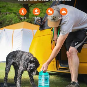 Portable Dog Water Bottle Bowl – 77 oz Travel Water Bowl Dispenser for Dogs Leak Proof, Suitable for Large Pet Drinking, A Must Have for Outdoor, Camping, Walking, Beach Other Scenes (Light Green)