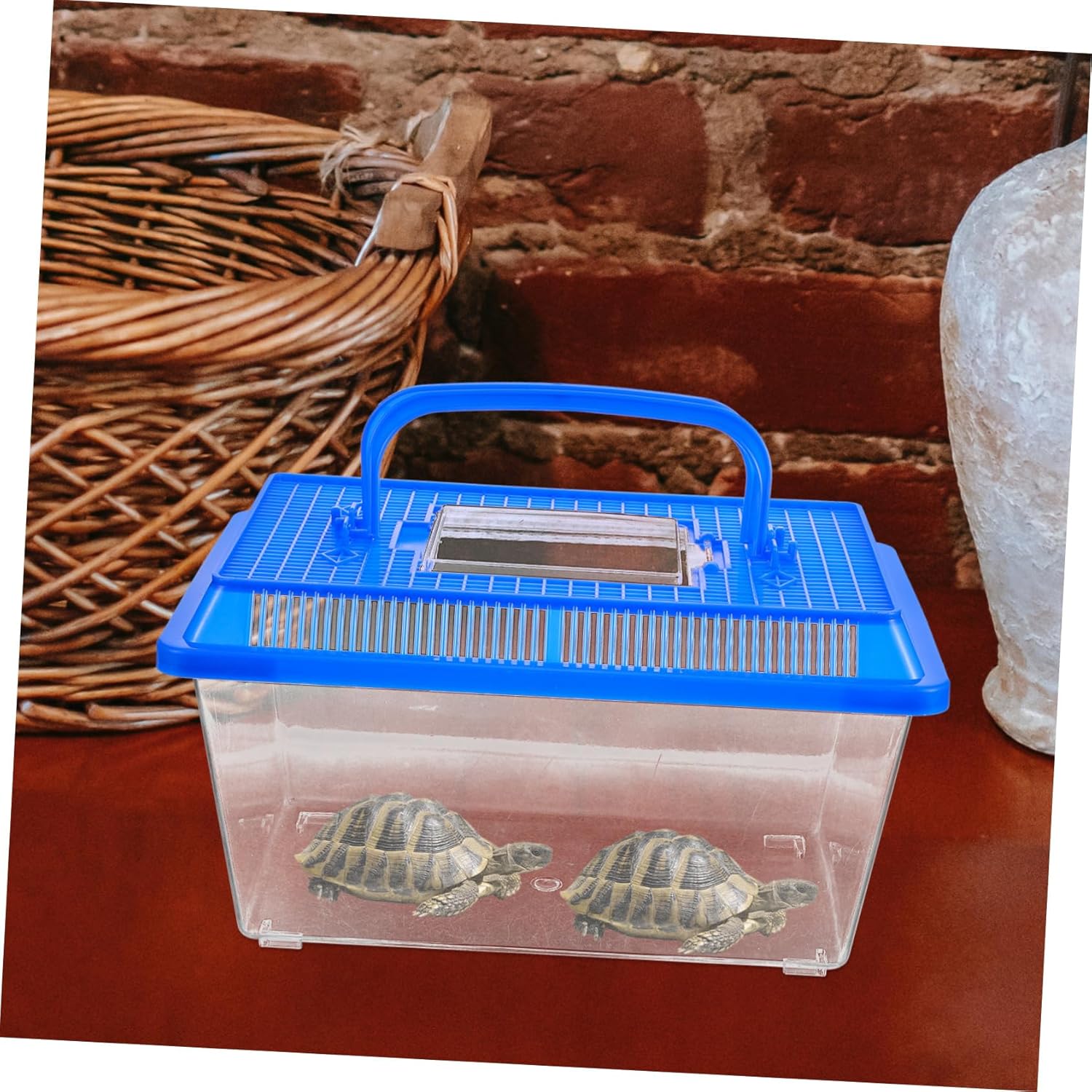 SUPVOX Red Eared Slider Turtle Tank Pet Feeding Box with Ramp Reptile Habitat Tank - Image 5