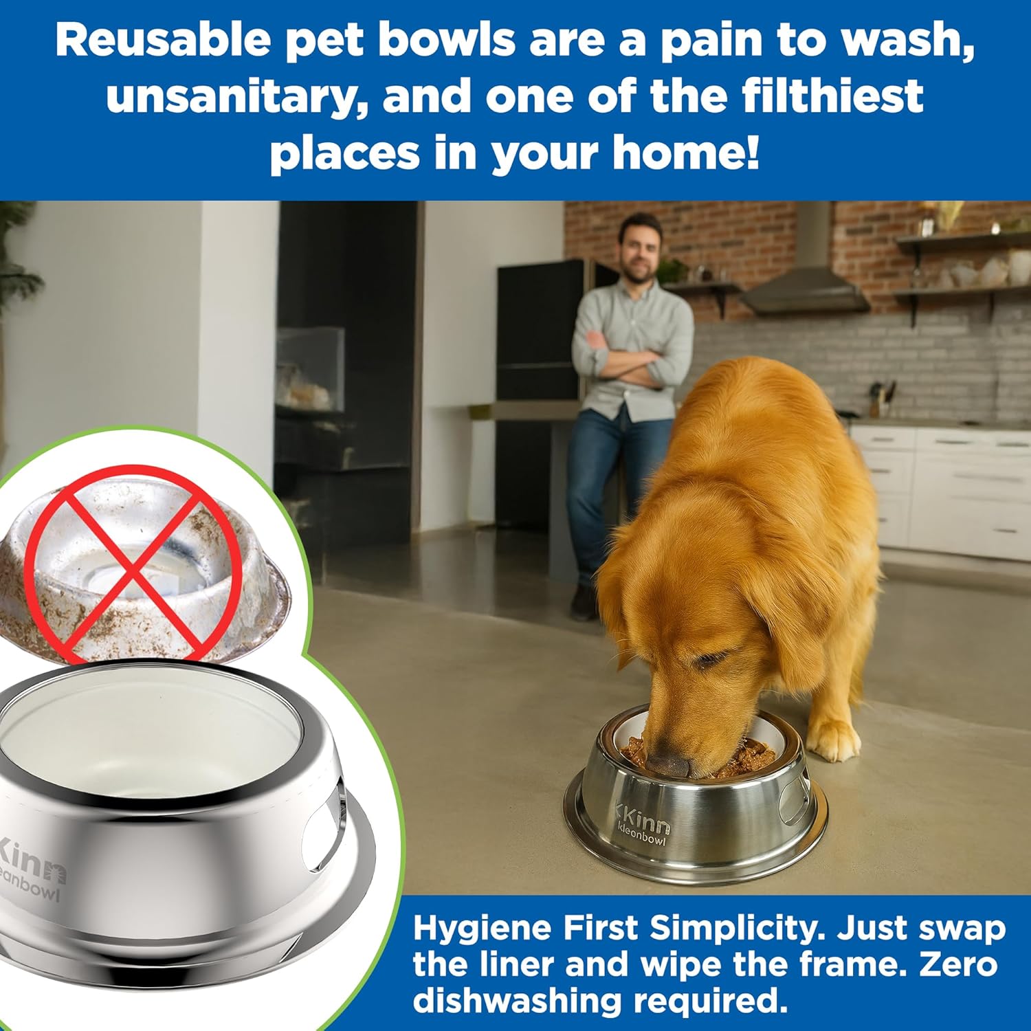 Kinn Kleanbowl Disposable Dog Food Bowls, 8 oz (Pack of 50) - Frame System Refills, Use for Travel, Boarding, or Crate, Compostable Pet Travel Bowl, No Plastic, Leakproof, Portable Dog Dish - Image 3