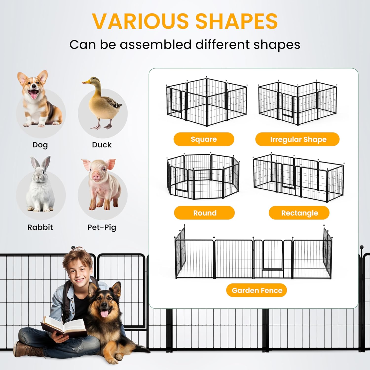 Dog Playpen 32 Inch 8 Panels, Ideal Dog Fence for Small/Medium Dogs Indoor & Outdoor Bliss, Perfect Dog Pen for Camping, Yard, RV, Garden Fence, Black - Image 7