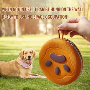 Paw-Shaped Collapsible Silicone Pet Bowl Set – 2-in-1 Portable Food & Water Dish for Travel, Hiking, Camping with Zip-Up Carry Pouch (Brown)